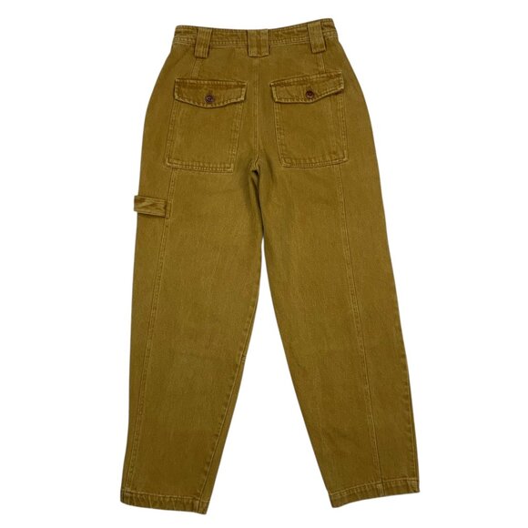Alex Mill Phoebe Pant In Recycled Denim 24 Golden Khaki Tapered Barrel High Rise - Picture 11 of 12